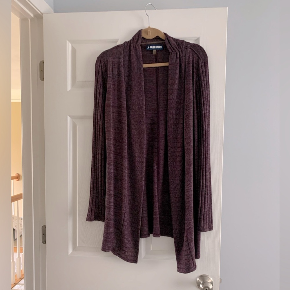 Purple open Carnigan sweater